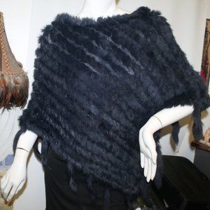 New MK Metric Knits Fur Collection 4 Neiman Marcus Rabbit Fur Poncho Cape